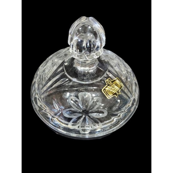 Zajecar Yugoslavia 24% Lead Crystal Bowl w/ Lid Candy Dish Trinket Vanity Vtg - Picture 3 of 5